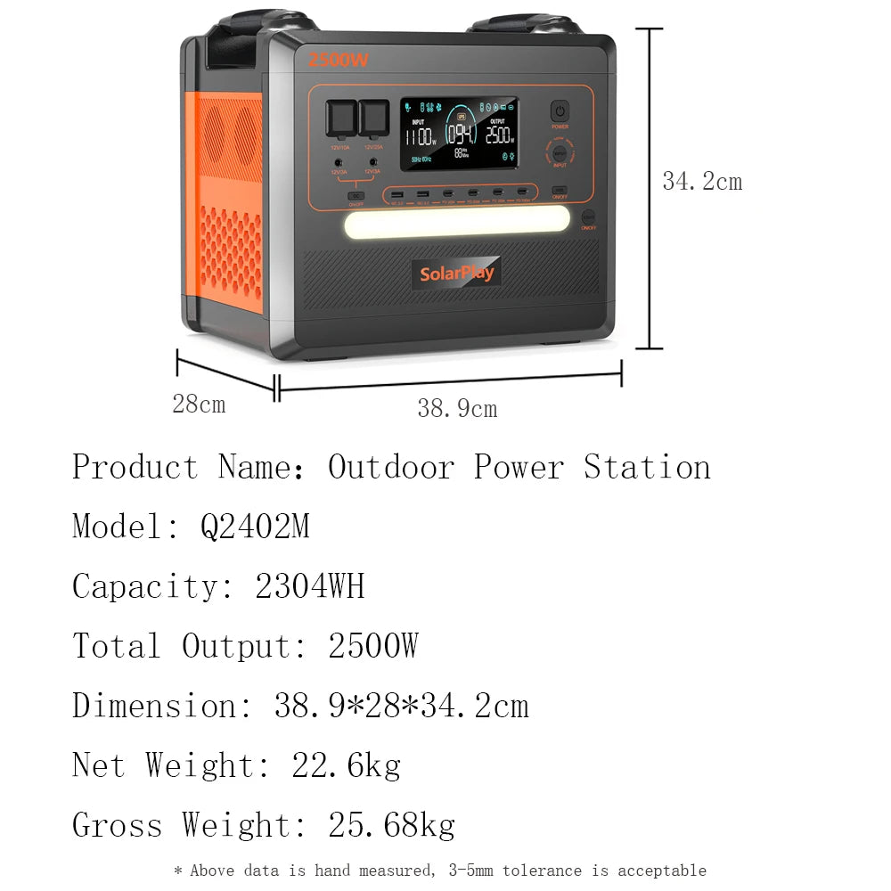 SOLARPLAY Portable Power Station (2160Wh)