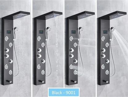 LED Shower Panel Tower with Hydroelectric LCD Display