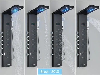 LED Shower Panel Tower with Hydroelectric LCD Display