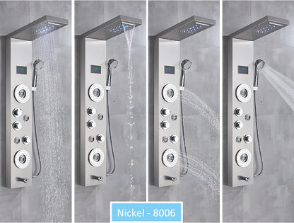 LED Shower Panel Tower with Hydroelectric LCD Display