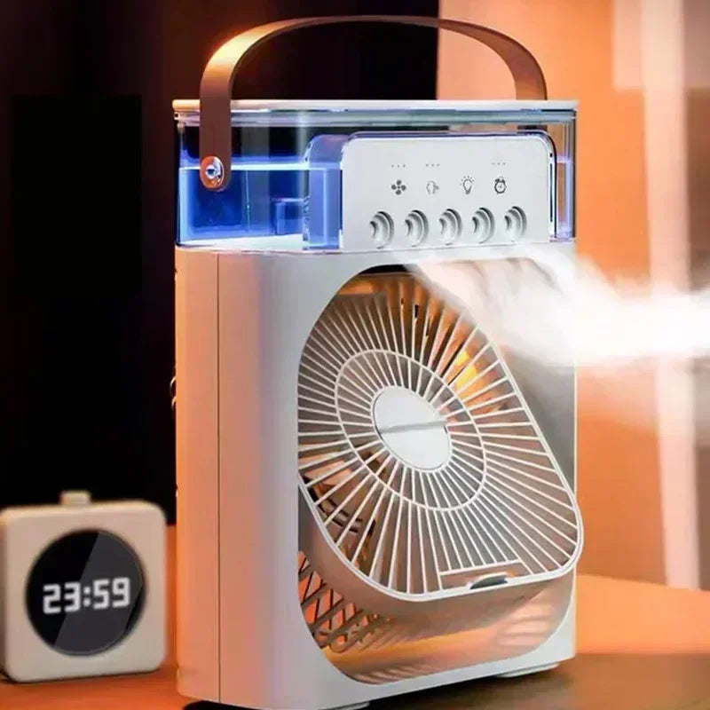 3-in-1 Mini Air Cooler + Fan + Night Light
