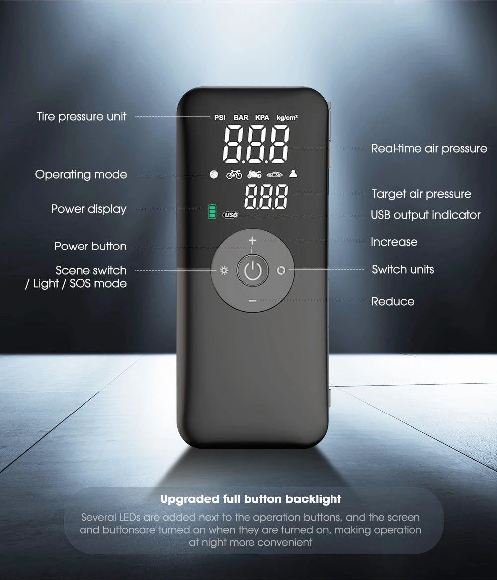 CARSUN Rechargeable Tire Inflator Pump