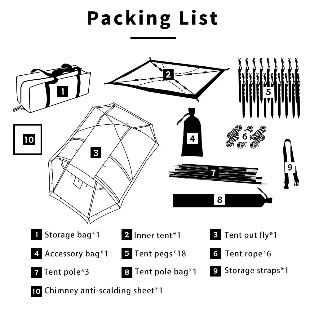 Fireproof Winter Hot Tent (2-Person)