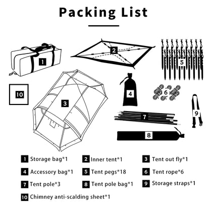 Fireproof Winter Hot Tent (2-Person)