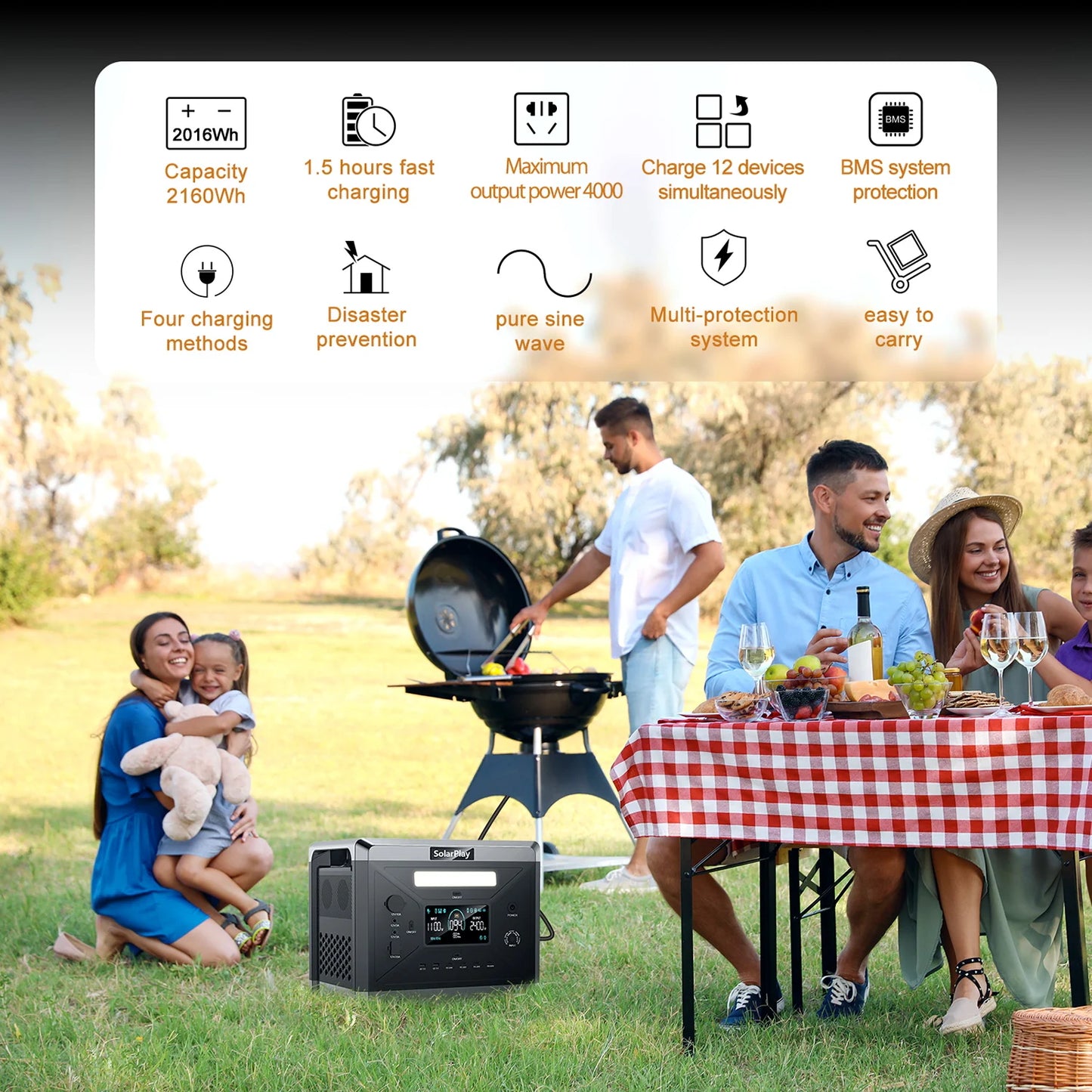 SOLARPLAY Portable Power Station (2160Wh)