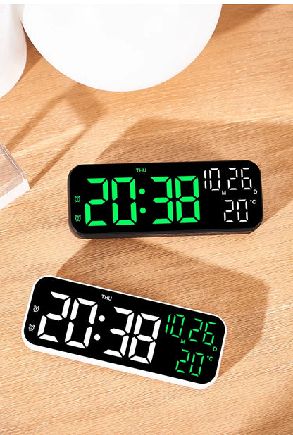 Digital LED Alarm Clock with Temperature Display