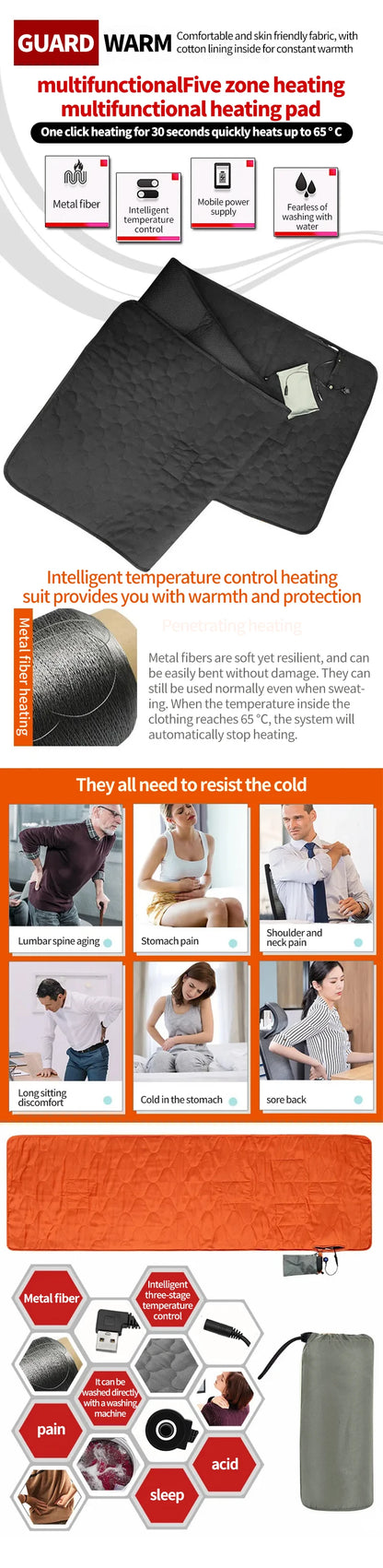 USB Heating Sleeping Pad (Camping)