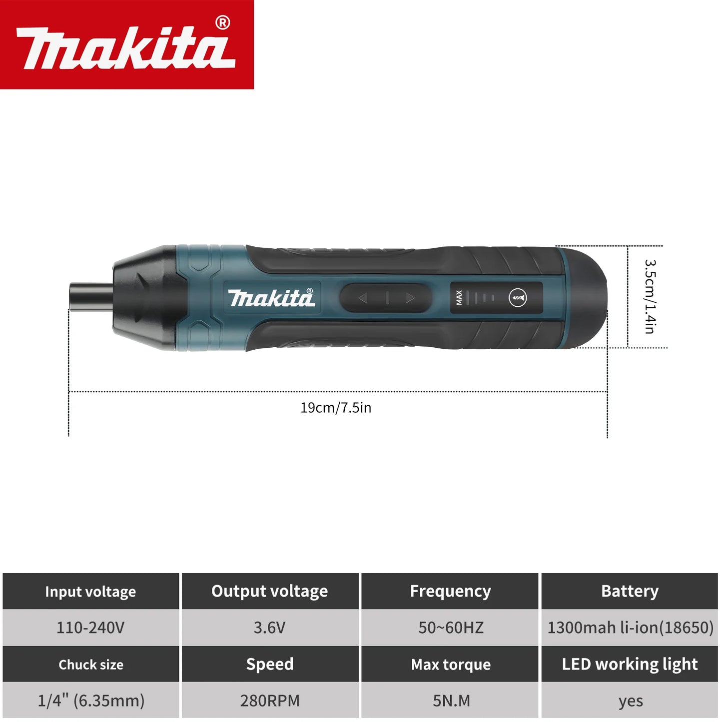 Makita 3.6V Cordless Screwdriver