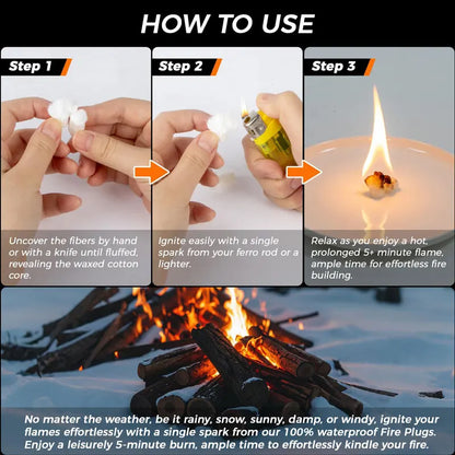 Waterproof Cotton Fire Starter (20pcs)