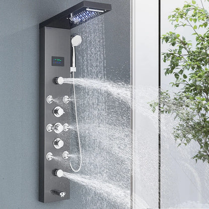 LED Shower Panel Tower with Hydroelectric LCD Display