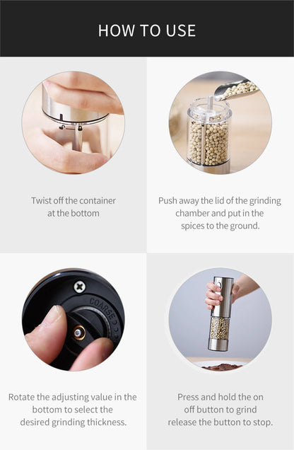 USB Electric Pepper & Salt Grinder