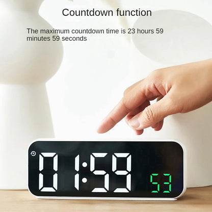 Digital LED Alarm Clock with Temperature Display