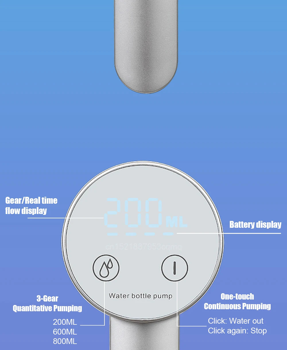 Rechargeable Water Bottle Dispenser Pump
