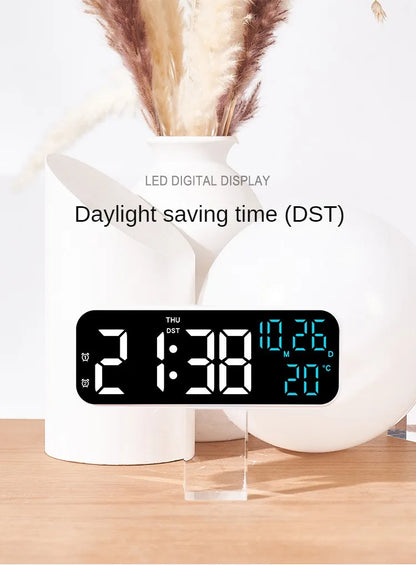 Digital LED Alarm Clock with Temperature Display