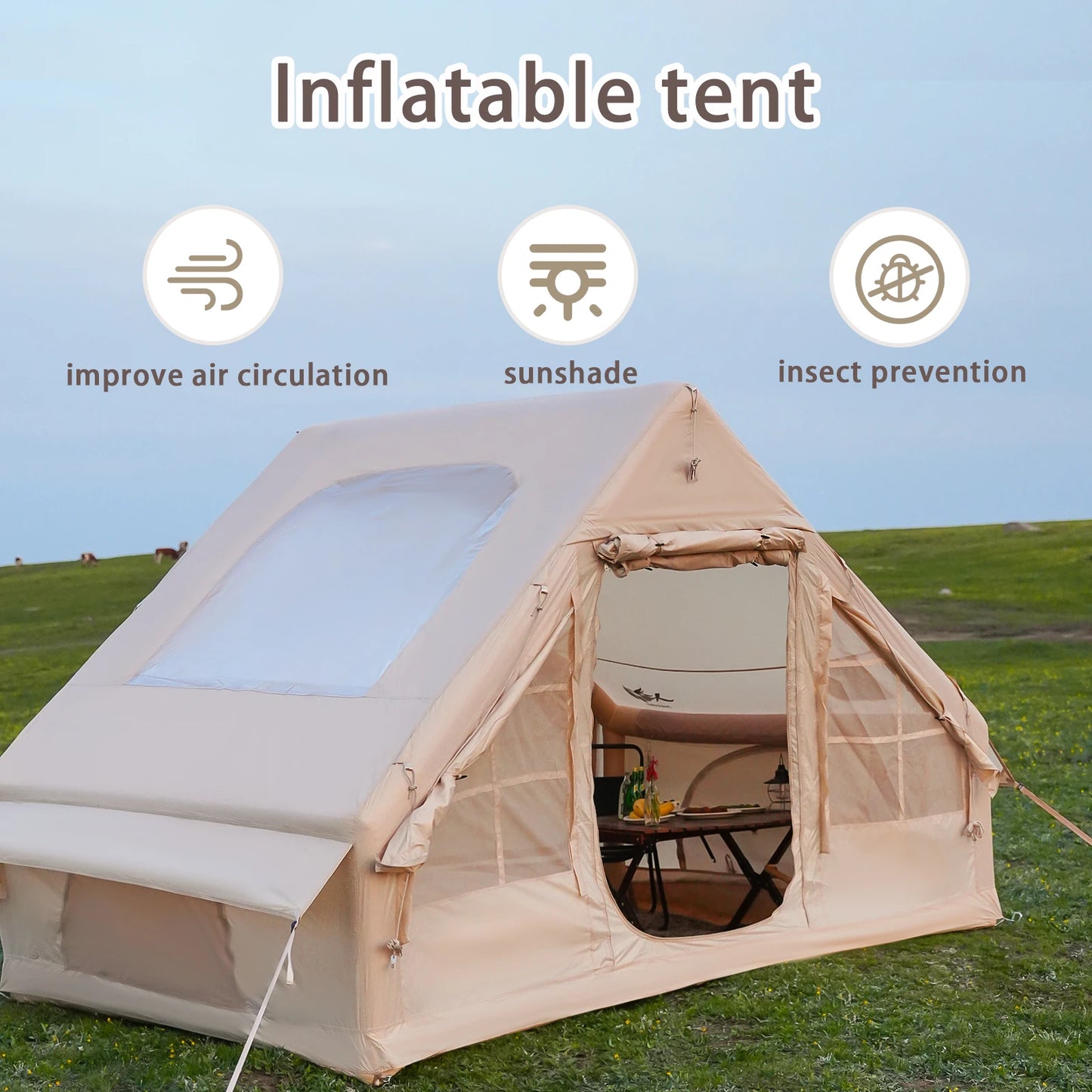 Luxury Inflatable Camping Tent (4/6/8 Person)