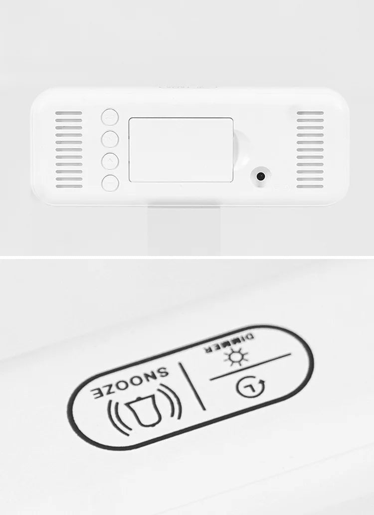 Digital LED Alarm Clock with Temperature Display