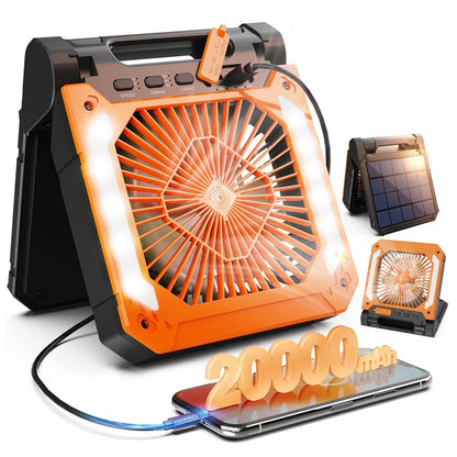 Portable Camping Fan with LED (20000mAh)