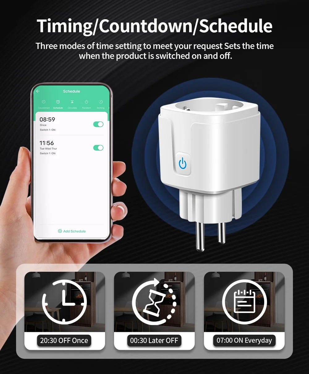 TNCE Tuya Smart Plug (WiFi/Zigbee, EU 16A/20A)