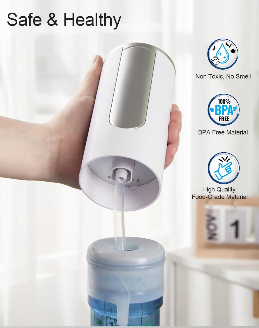 Rechargeable Water Bottle Dispenser Pump