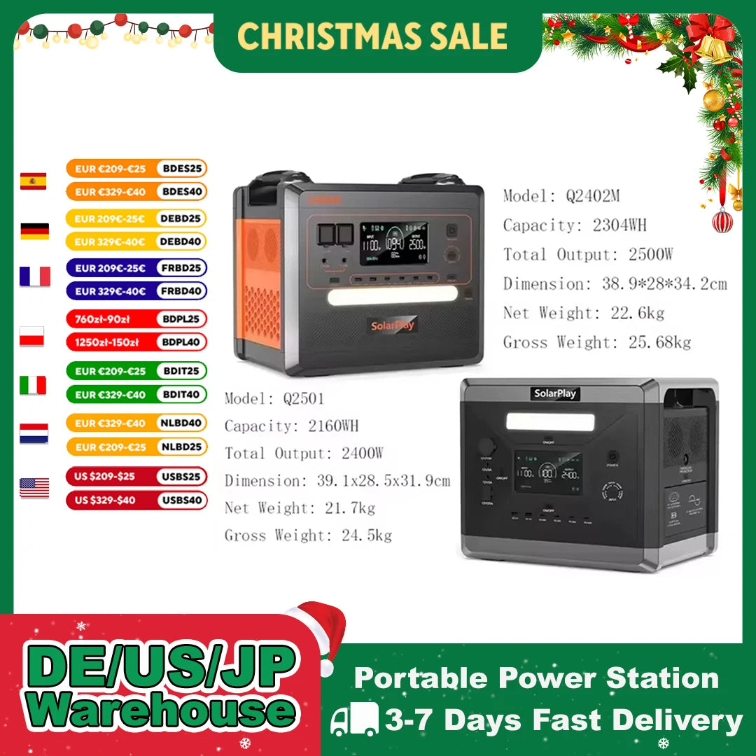 SOLARPLAY Portable Power Station (2160Wh)