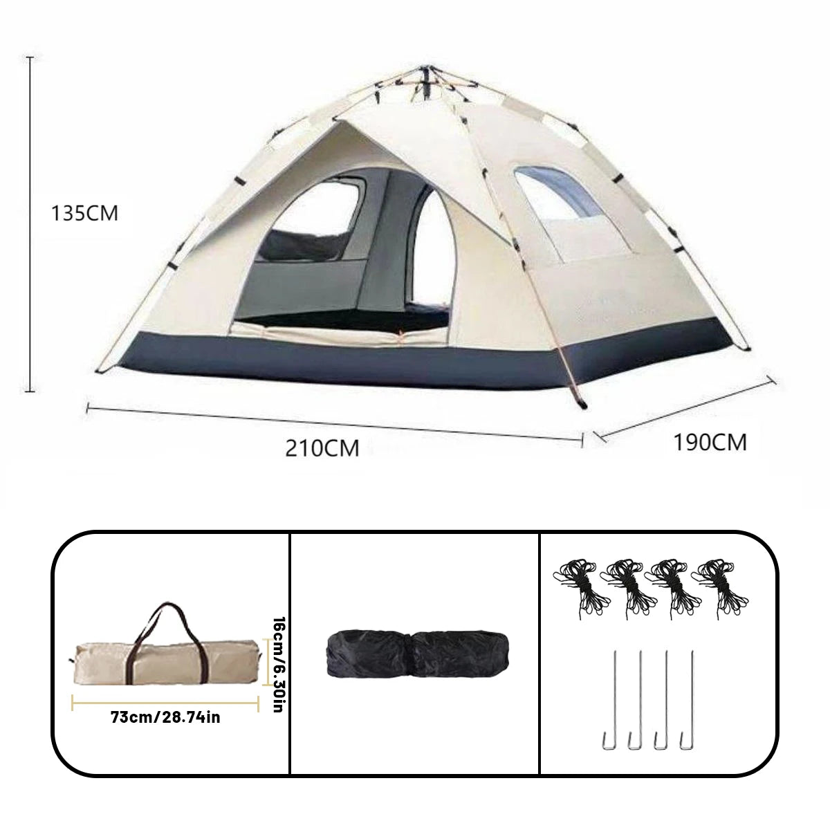 Automatic Pop-Up Camping Tent (4-Person)