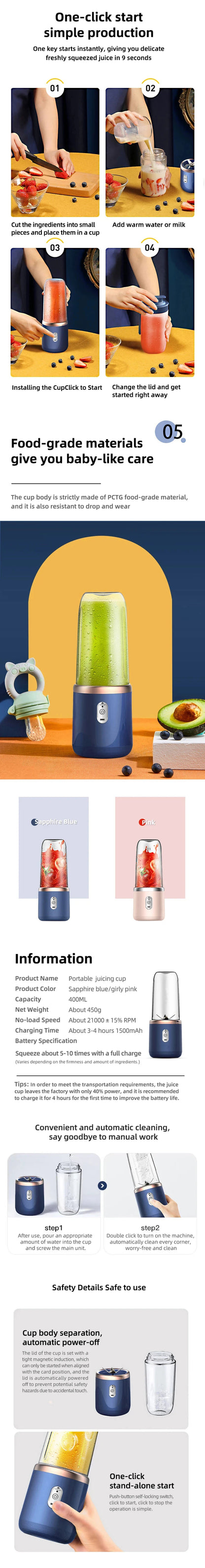 Mini USB Portable Juicer Blender