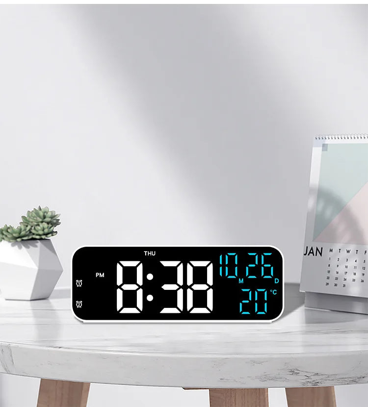 Digital LED Alarm Clock with Temperature Display