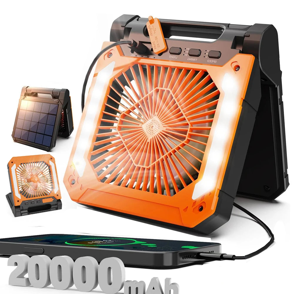Portable Camping Fan with LED (20000mAh)