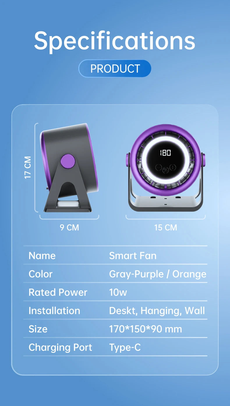 Desktop Bladeless Turbo Fan (1800mAh)