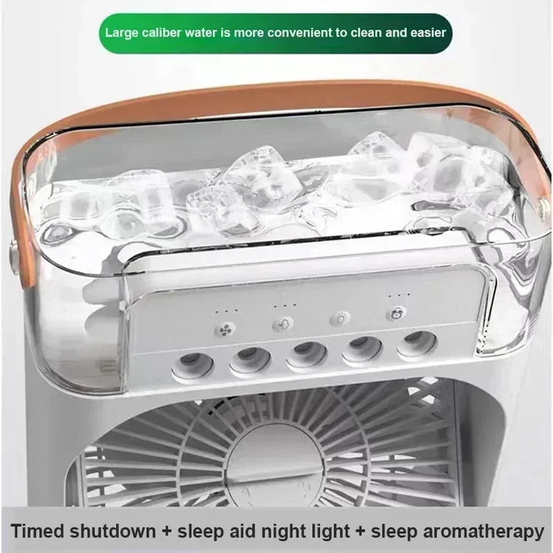 3-in-1 Mini Air Cooler + Fan + Night Light