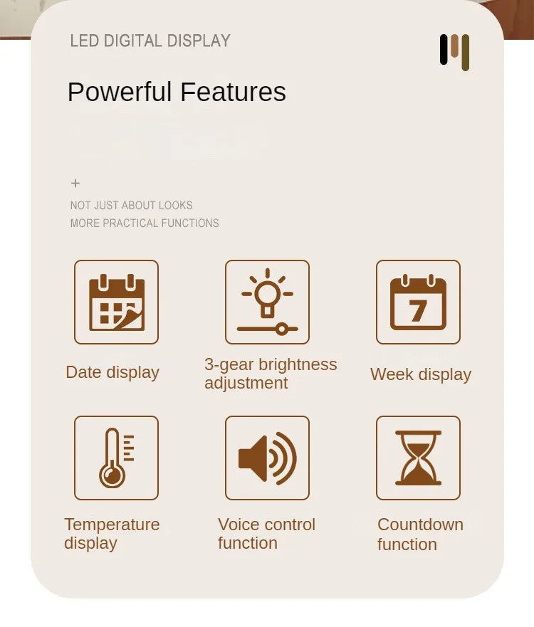 Digital LED Alarm Clock with Temperature Display