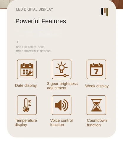 Digital LED Alarm Clock with Temperature Display