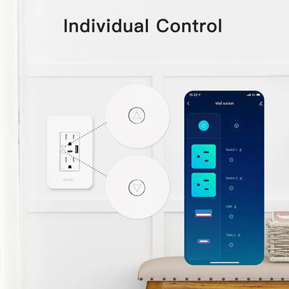 WiFi Smart Wall Socket with USB & Type-C Ports