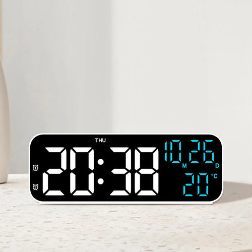 Digital LED Alarm Clock with Temperature Display