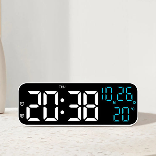Digital LED Alarm Clock with Temperature Display