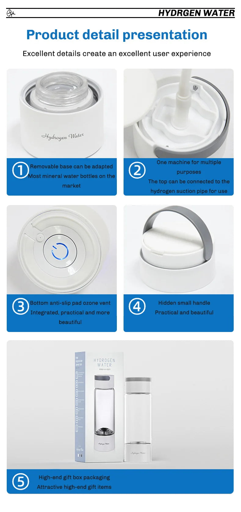 Hydrogen Water Generator Bottle (USB)