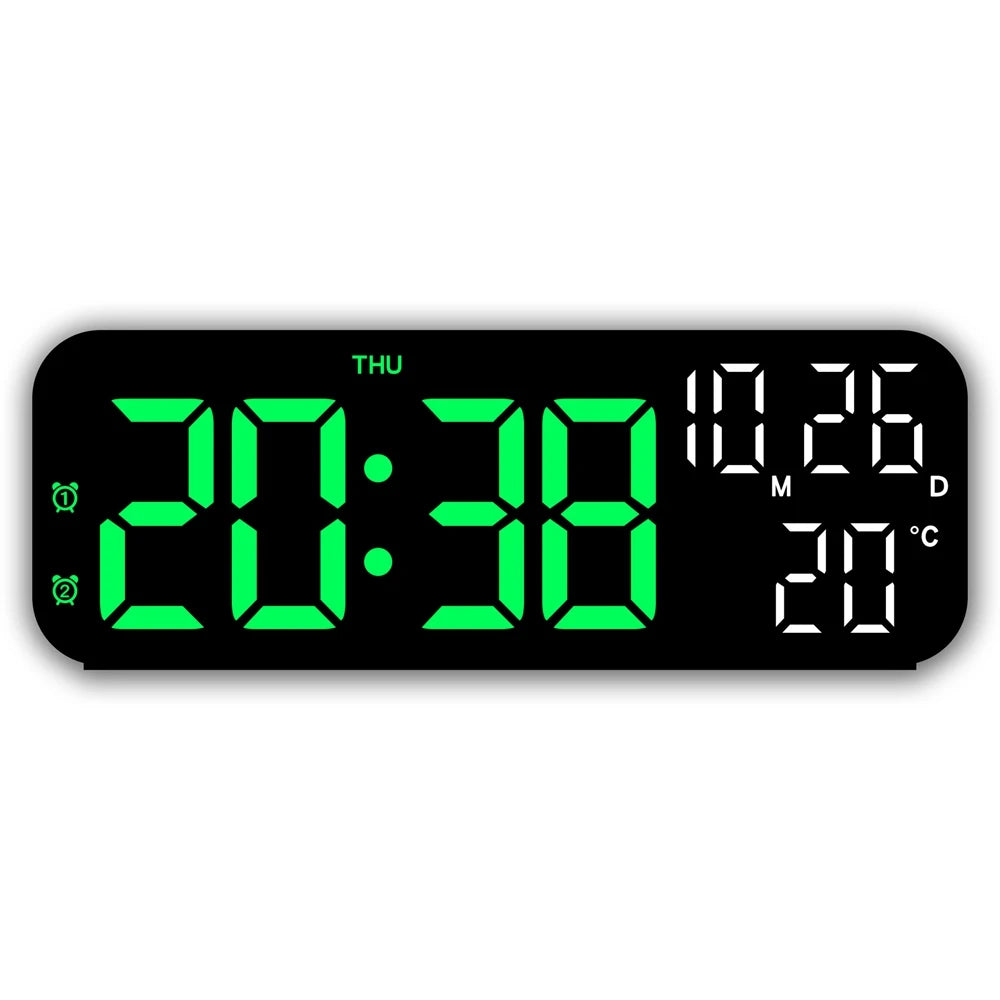Digital LED Alarm Clock with Temperature Display