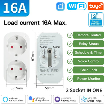 TNCE Tuya Smart Plug (WiFi/Zigbee, EU 16A/20A)