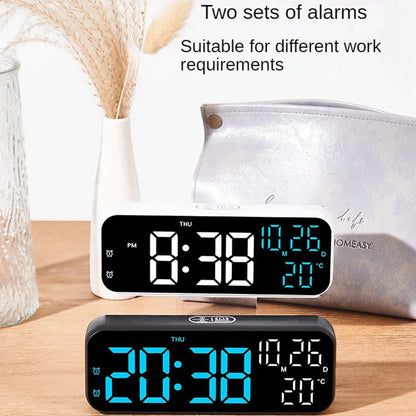 Digital LED Alarm Clock with Temperature Display