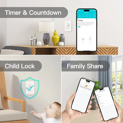 WiFi Smart Wall Socket with USB & Type-C Ports