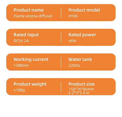 Flame Effect Essential Oil Diffuser