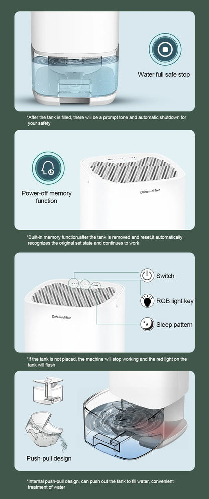 Portable Air Dehumidifier (EU/US Plug)