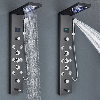 LED Shower Panel Tower with Hydroelectric LCD Display