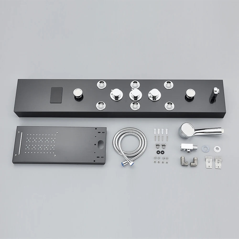 LED Shower Panel Tower with Hydroelectric LCD Display