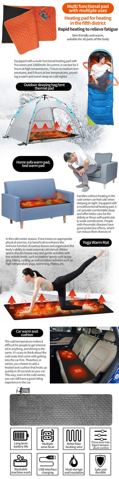 USB Heating Sleeping Pad (Camping)