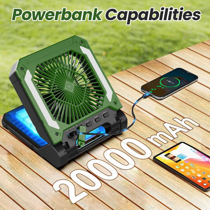 Portable Camping Fan with LED (20000mAh)