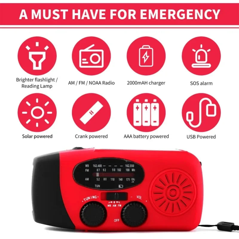 Hand-Crank Solar Emergency Radio