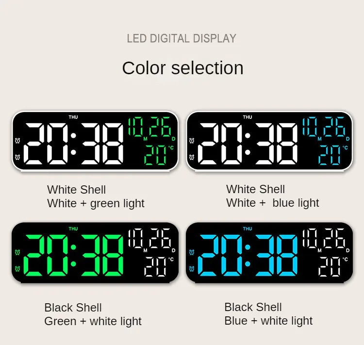 Digital LED Alarm Clock with Temperature Display