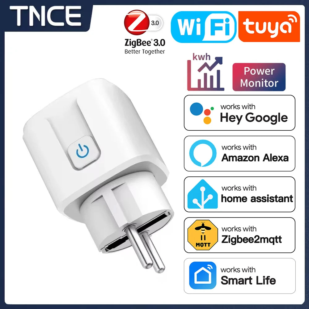 TNCE Tuya Smart Plug (WiFi/Zigbee, EU 16A/20A)